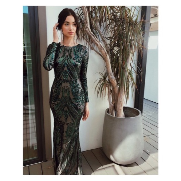 Alexandria Formal Sequin Scroll Dress 